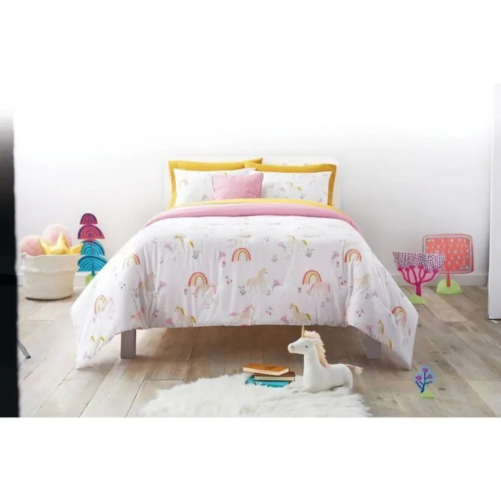 Full/Queen Unicorn Cotton Kids' Comforter Set - Pillowfort